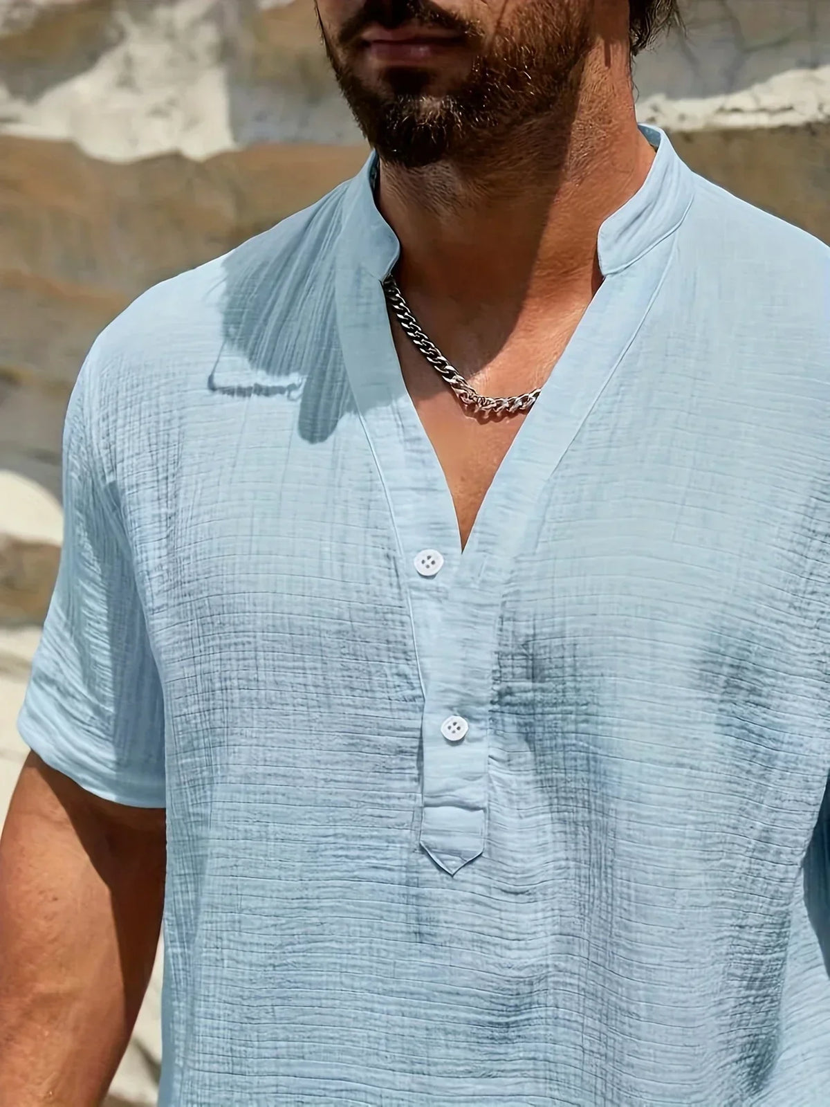 Ana&José | Camisa de verano elegante con cuello alto