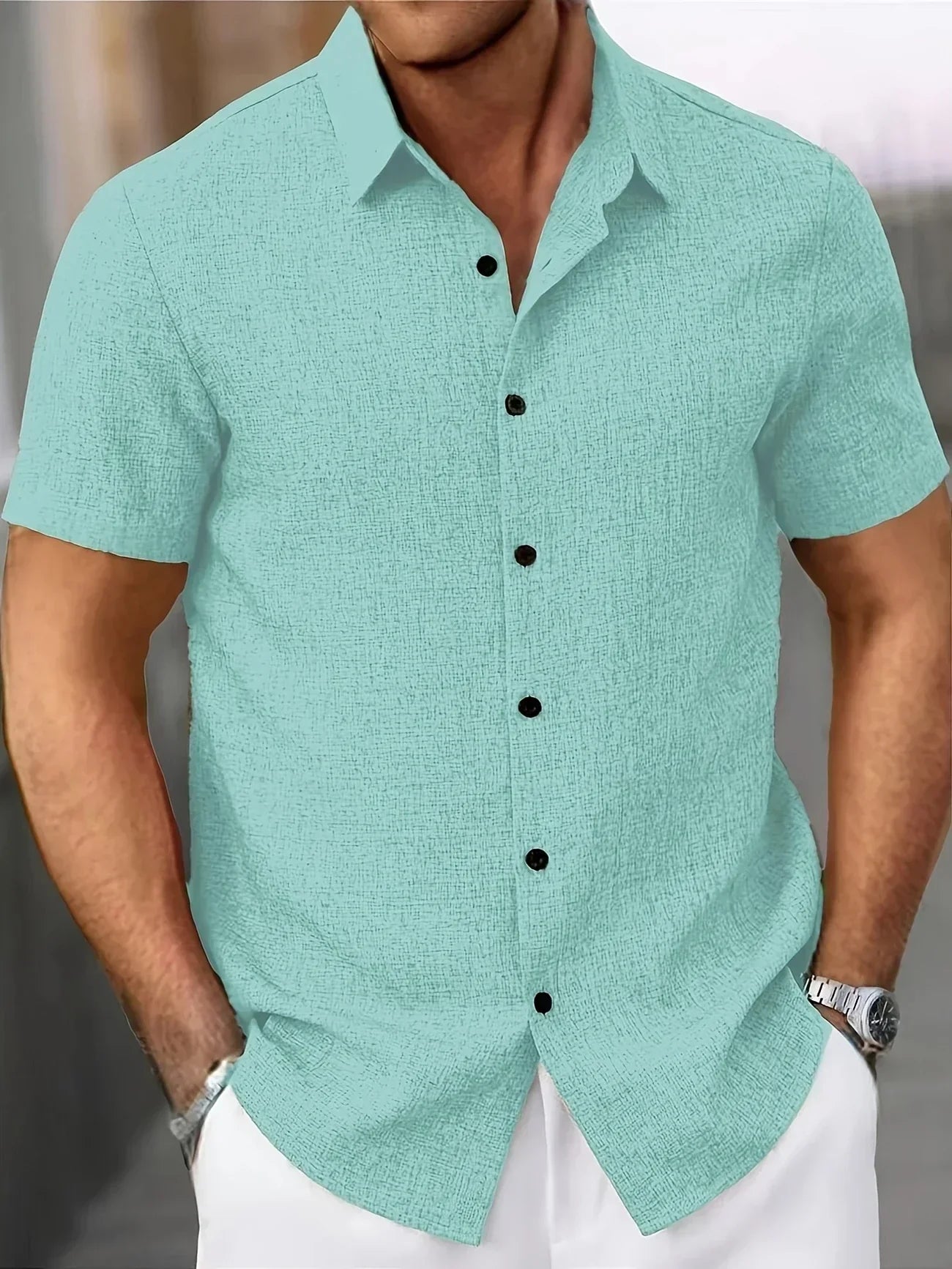 Ana&José | Camisa ligera de manga corta en mezcla de lino