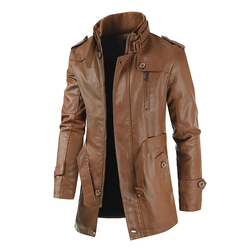 Lange Leren Bikerjas